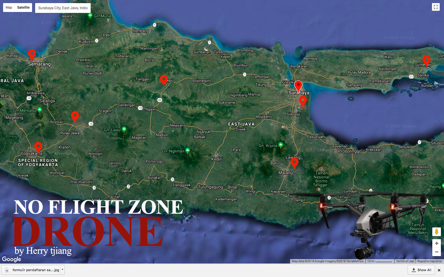 No flight zone di Jawa